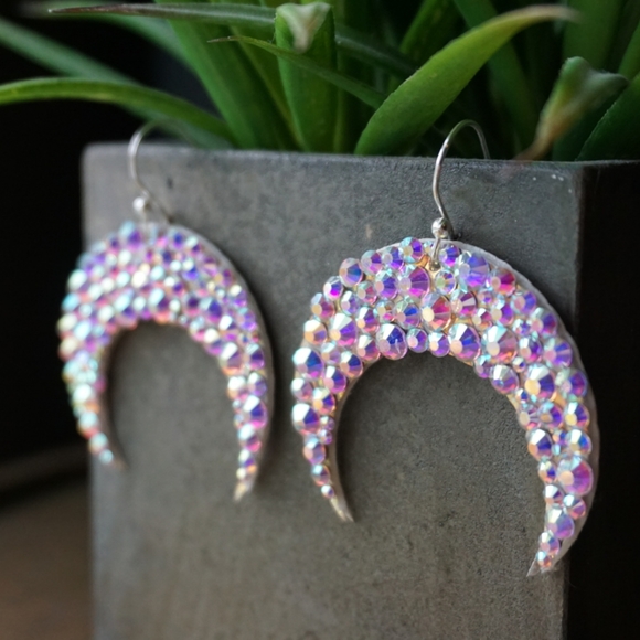 Moon Crystal Earrings - Picture 3 of 3